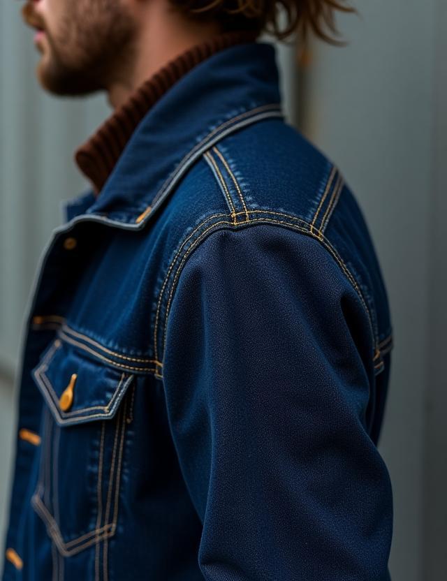 Hand-finished denim jacket