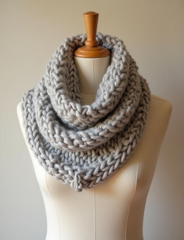 Chunky knit wool scarf